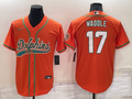 Men's Miami Dolphins Jaylen Waddle #17 Orange Game jersey Joint Edition