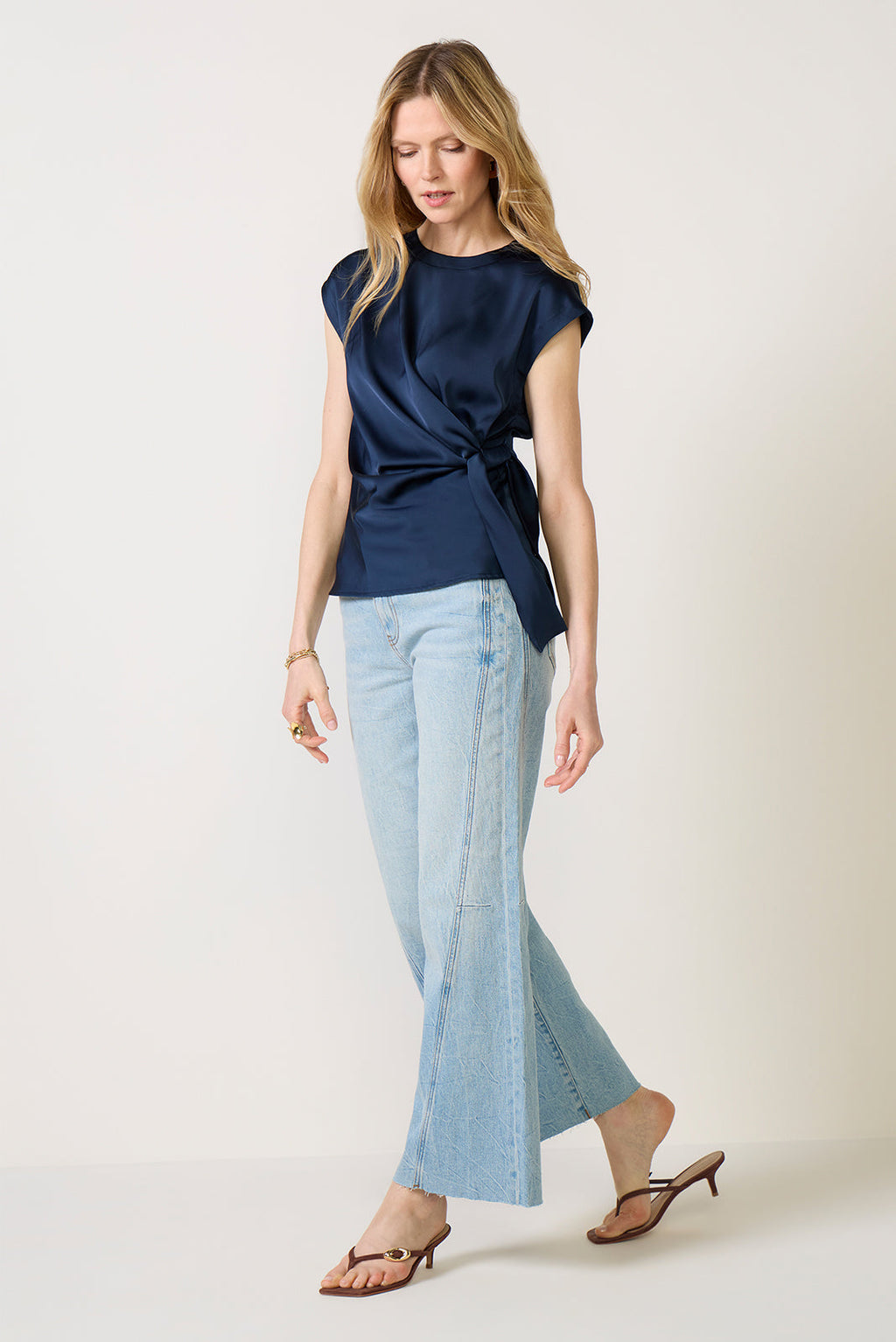 Women's Pippa Side Tie Satin Top