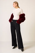 Women's Cheryl Pleated Knit Wide Leg Trouser Pants