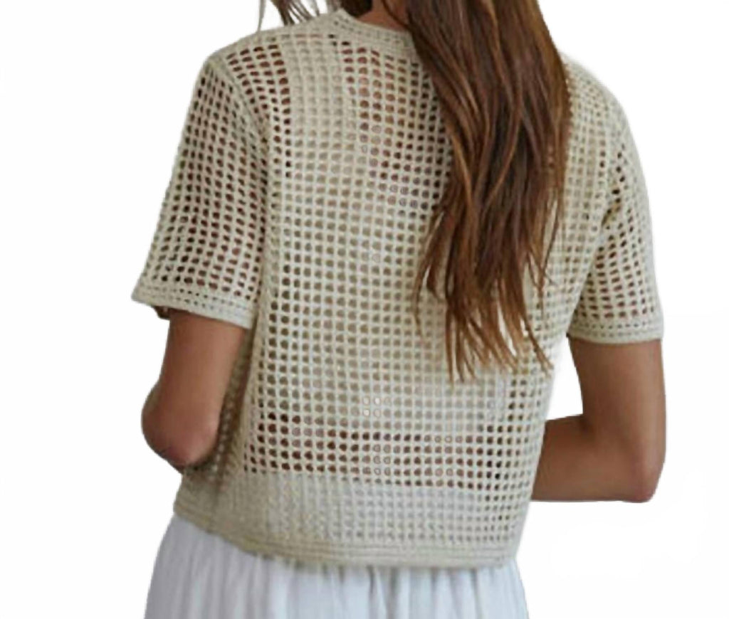 Women's Winslow Open Knit Sweater Top In Light Taupe