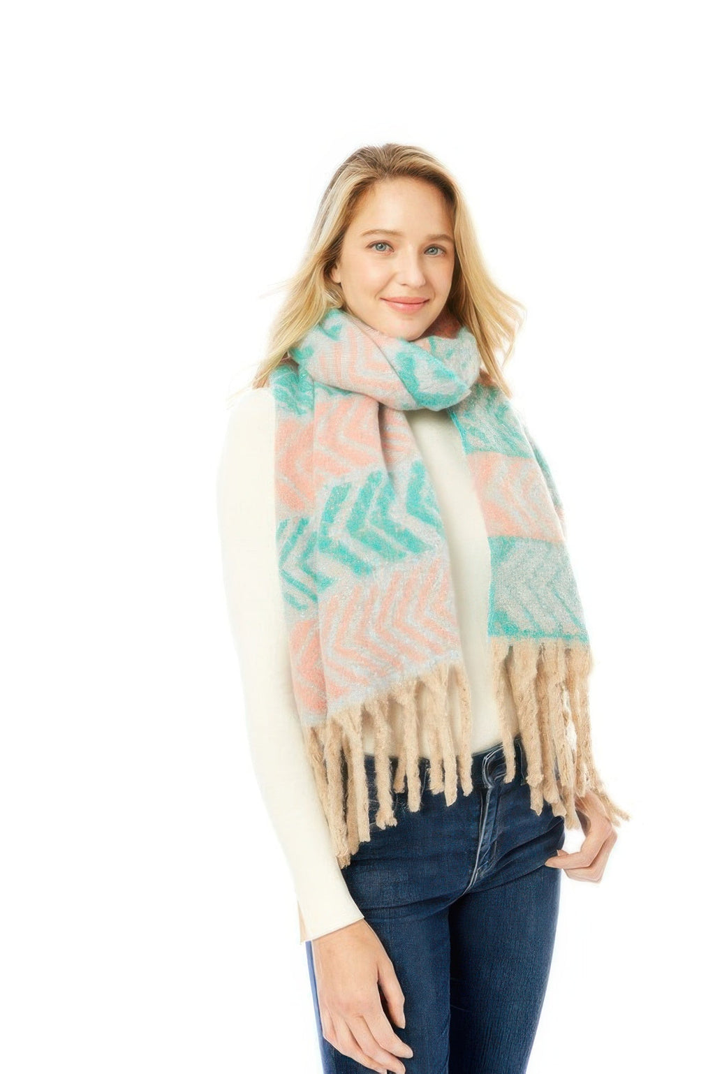 Two Toned Fringe Scarf