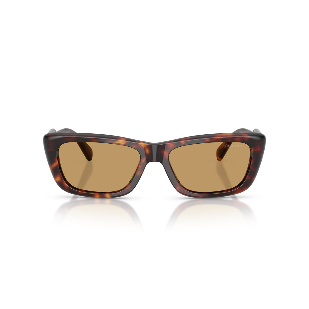 0Mu B12S Rectangular Tortoiseshell Sunglasses with Thick Arms