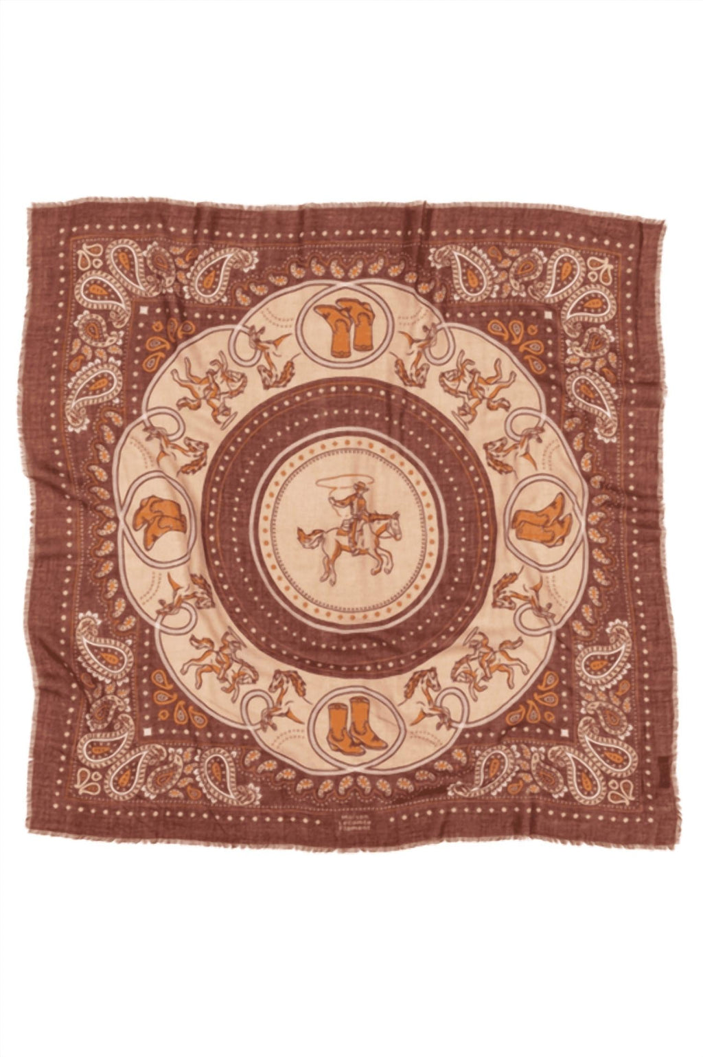 Women's Wool Blend Bandana In Rodeo Cappucino