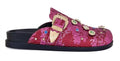 Women's Quinby Brocade Buckle Strap Mules Clog In Red