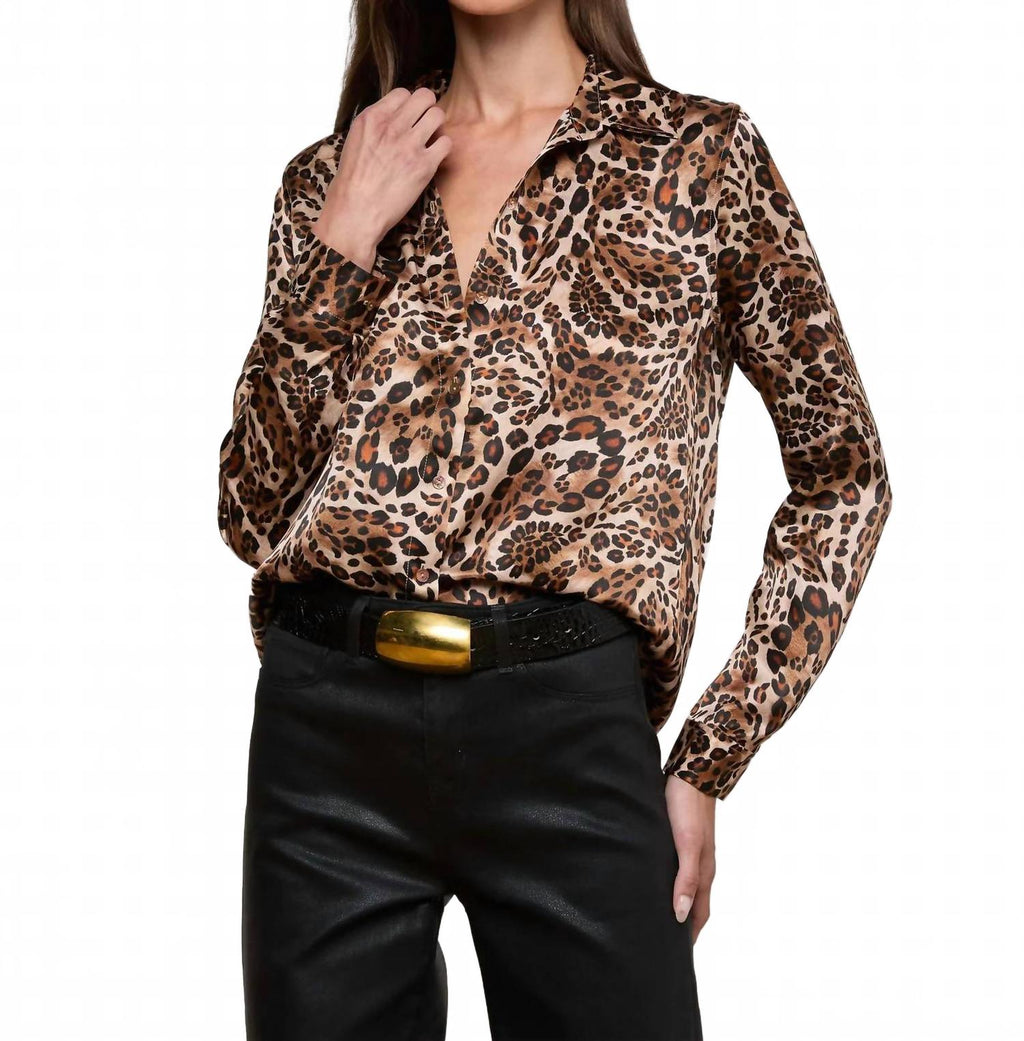 Tyler Long Sleeve Blouse In Cinnamon