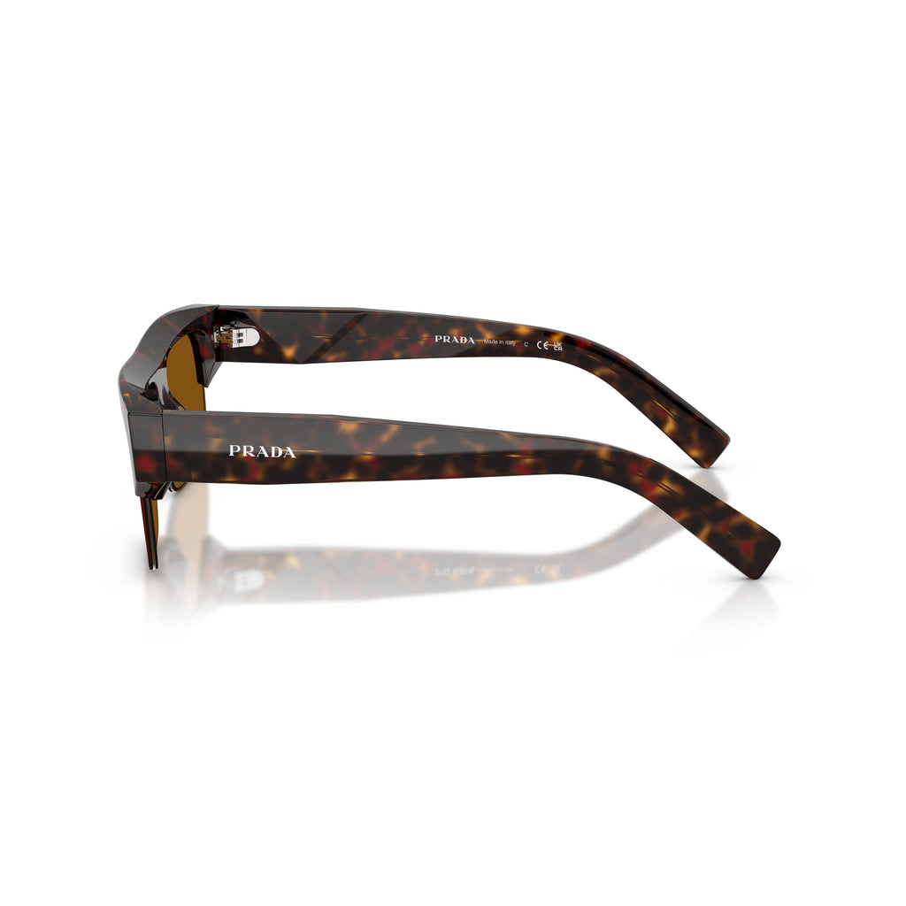 0Pr D12Su Rectangular Tortoiseshell Acetate Sunglasses with Bold Arms