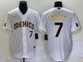 Men's 2023 World Baseball Classic #7 Julio Urias Mexico White Alternate Game jersey