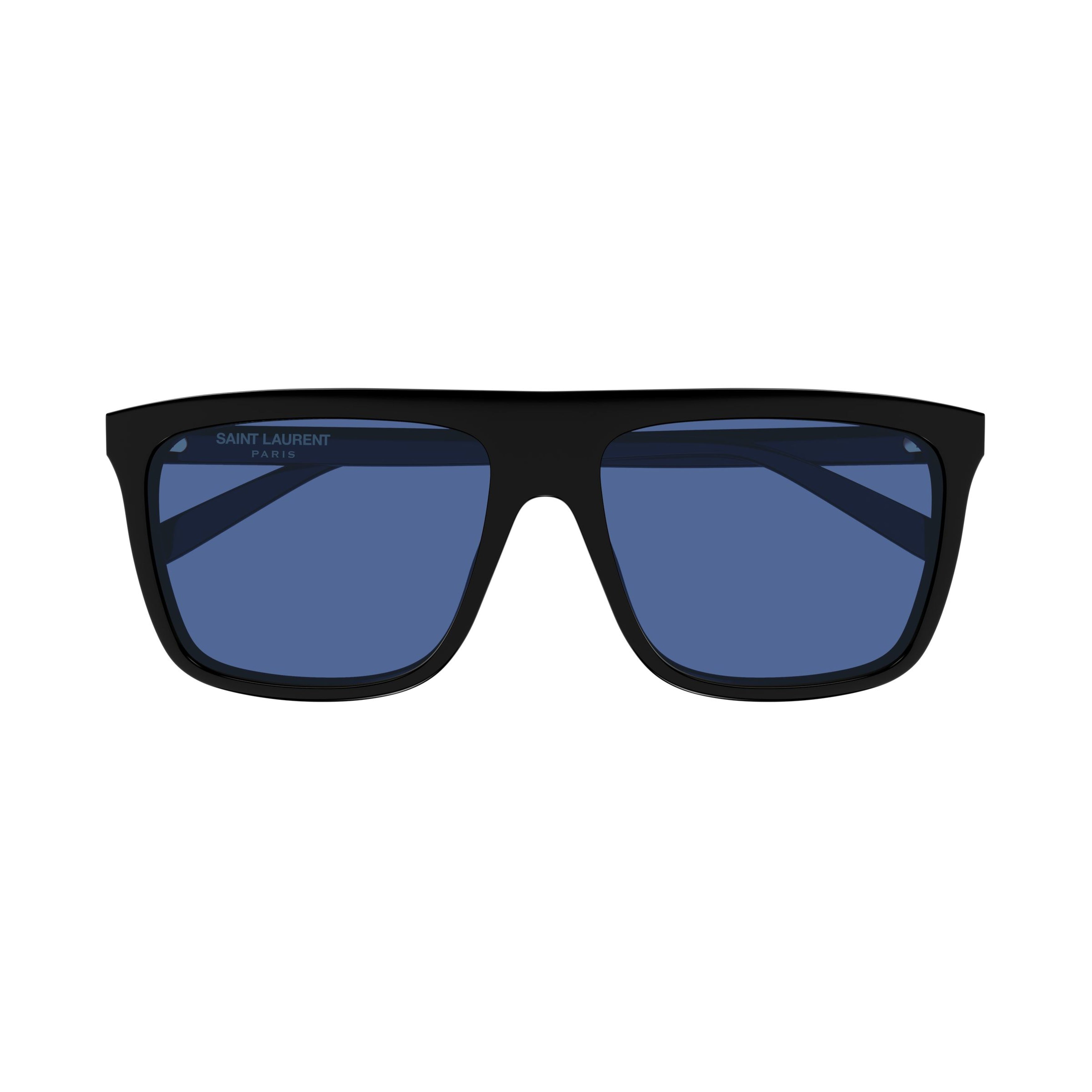Bold Rectangular Frame Sunglasses With Deep Blue Lenses