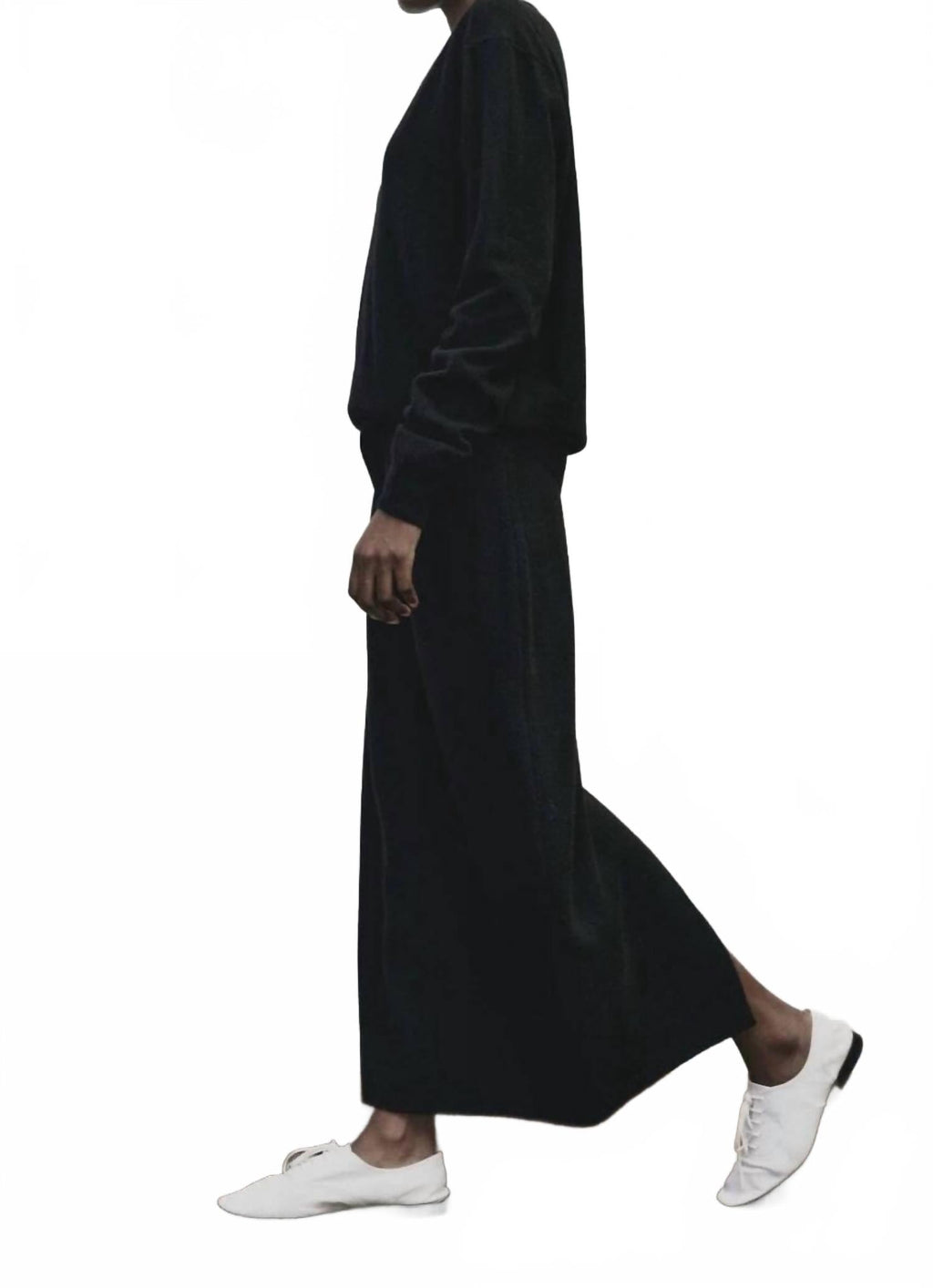 Cashmere Blend Knit Midi Skirt In Black