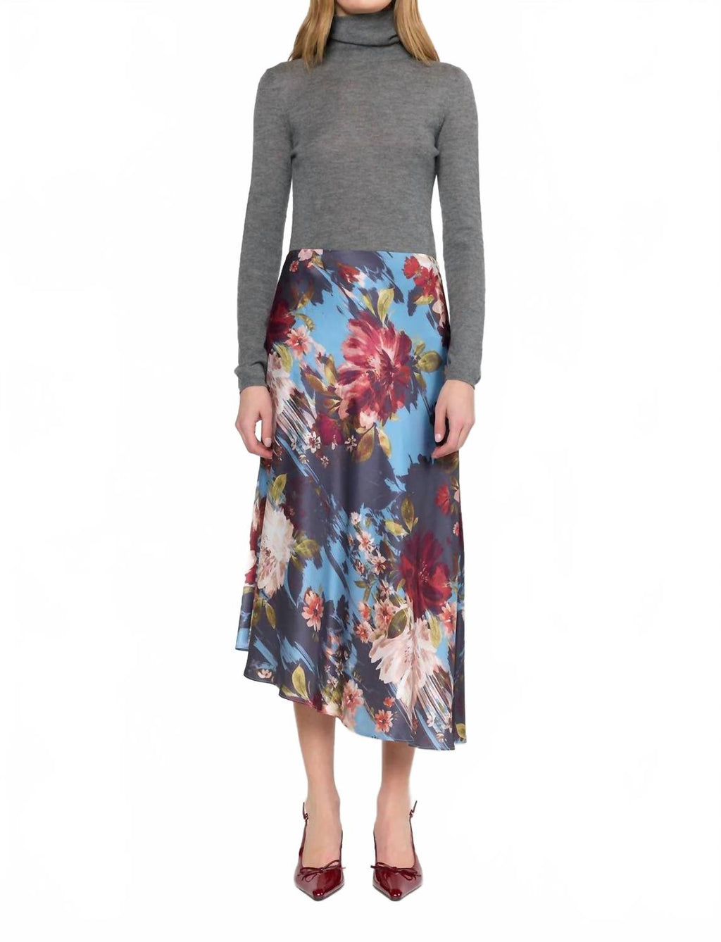 Josie Midi Skirt In Sky Garden