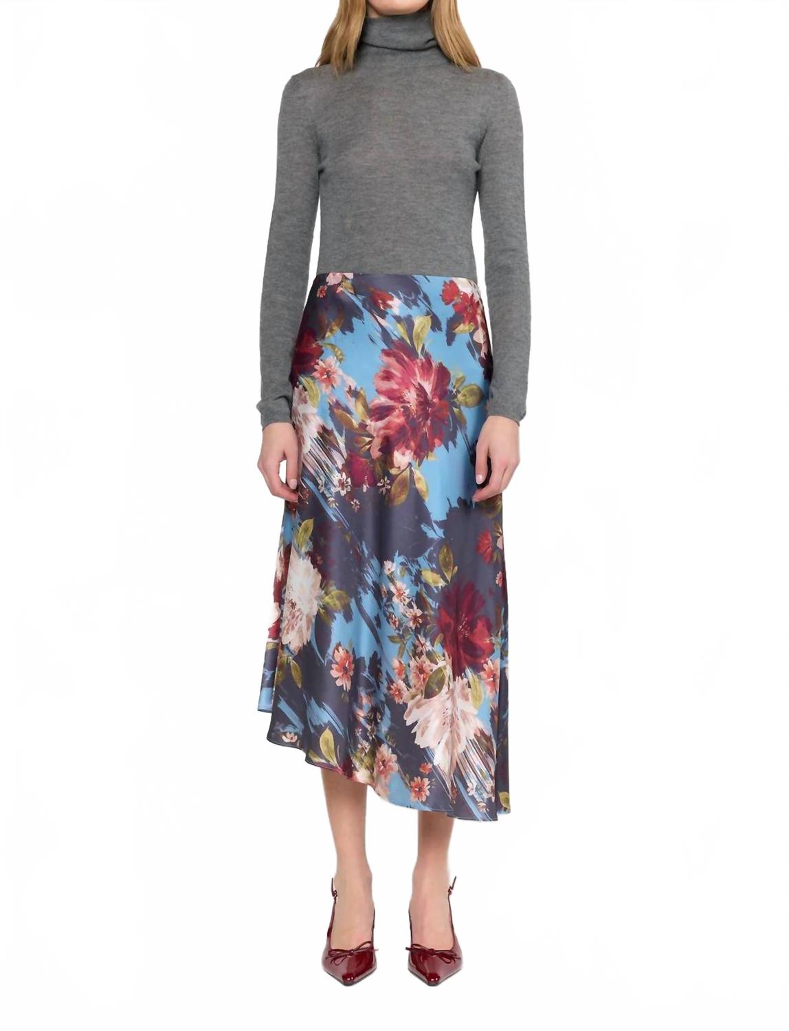Josie Midi Skirt In Sky Garden