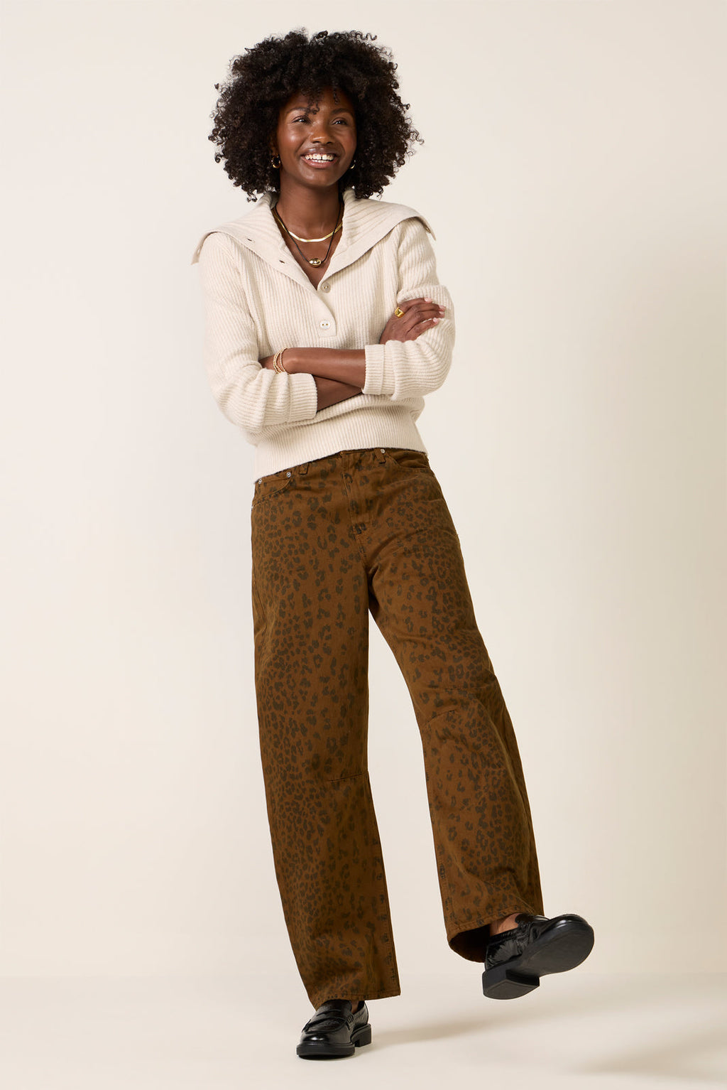 Women's Nash Collared Button Sweater Top