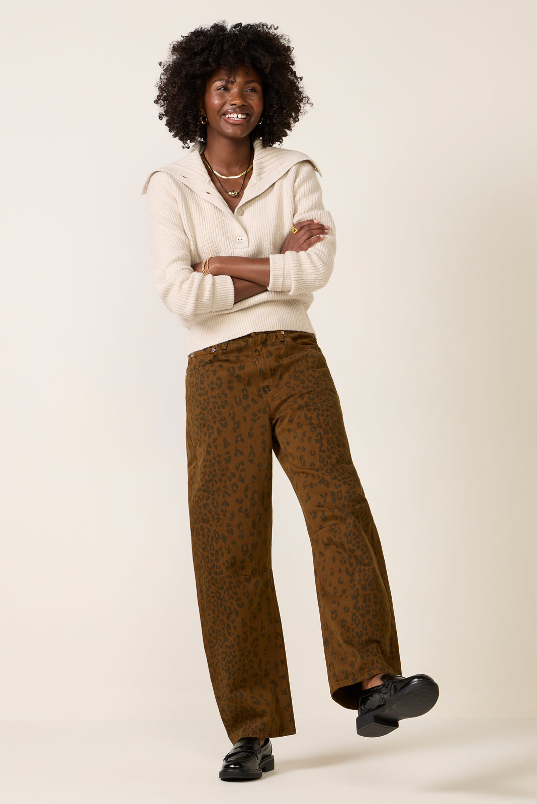 Women's Nash Collared Button Sweater Top