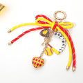 Bow Accent SOFTBALL Message Beaded Charm Drop Keychain Bag Charm