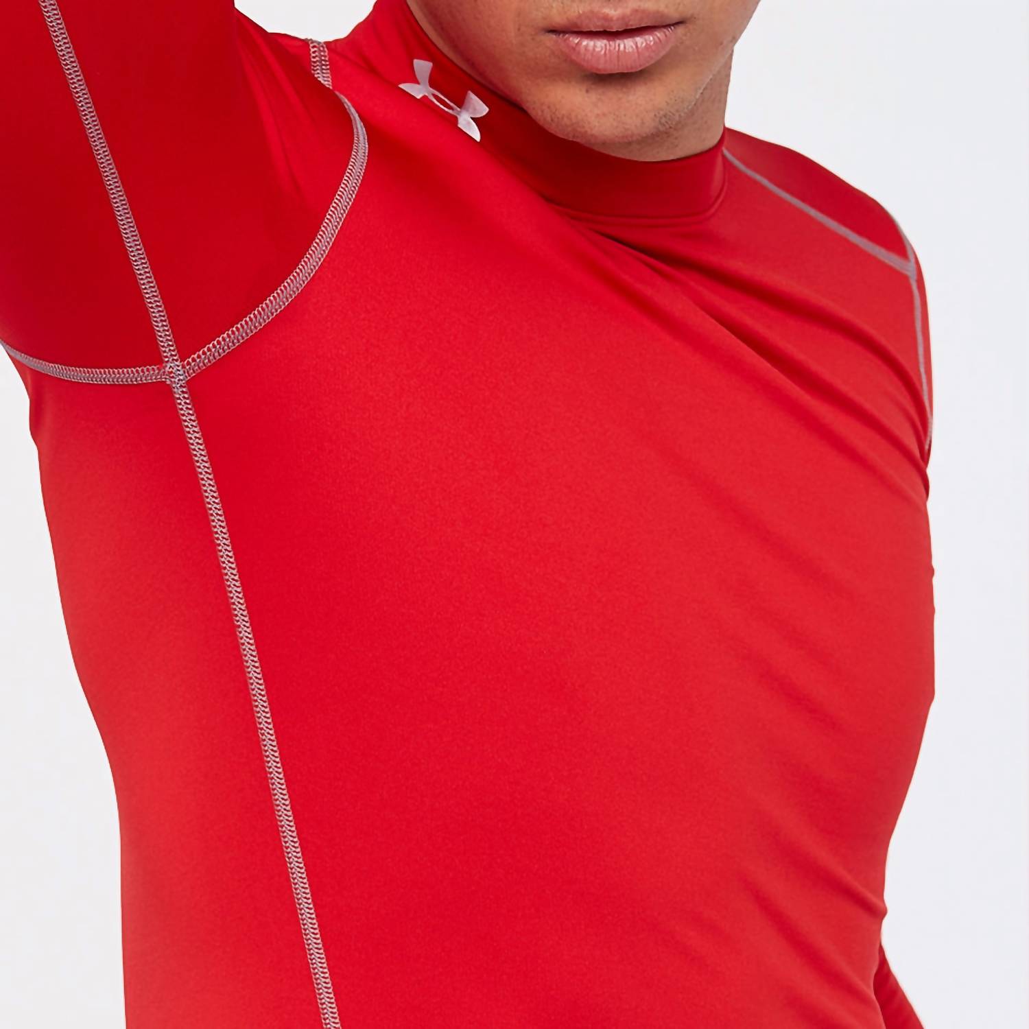 Coldgear Compression Mock Top In Red