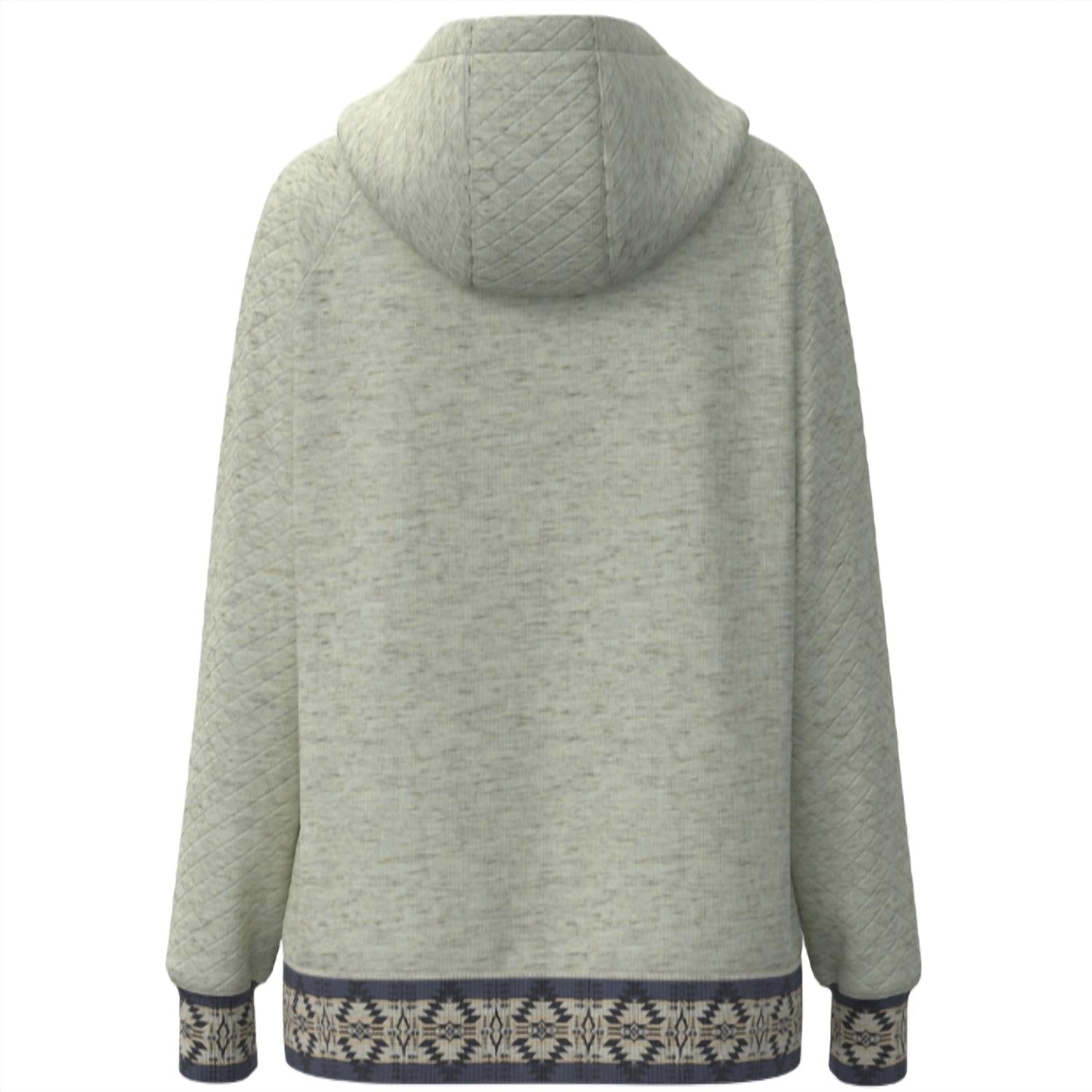 Women's Quilted Hoodie In Oatmeal