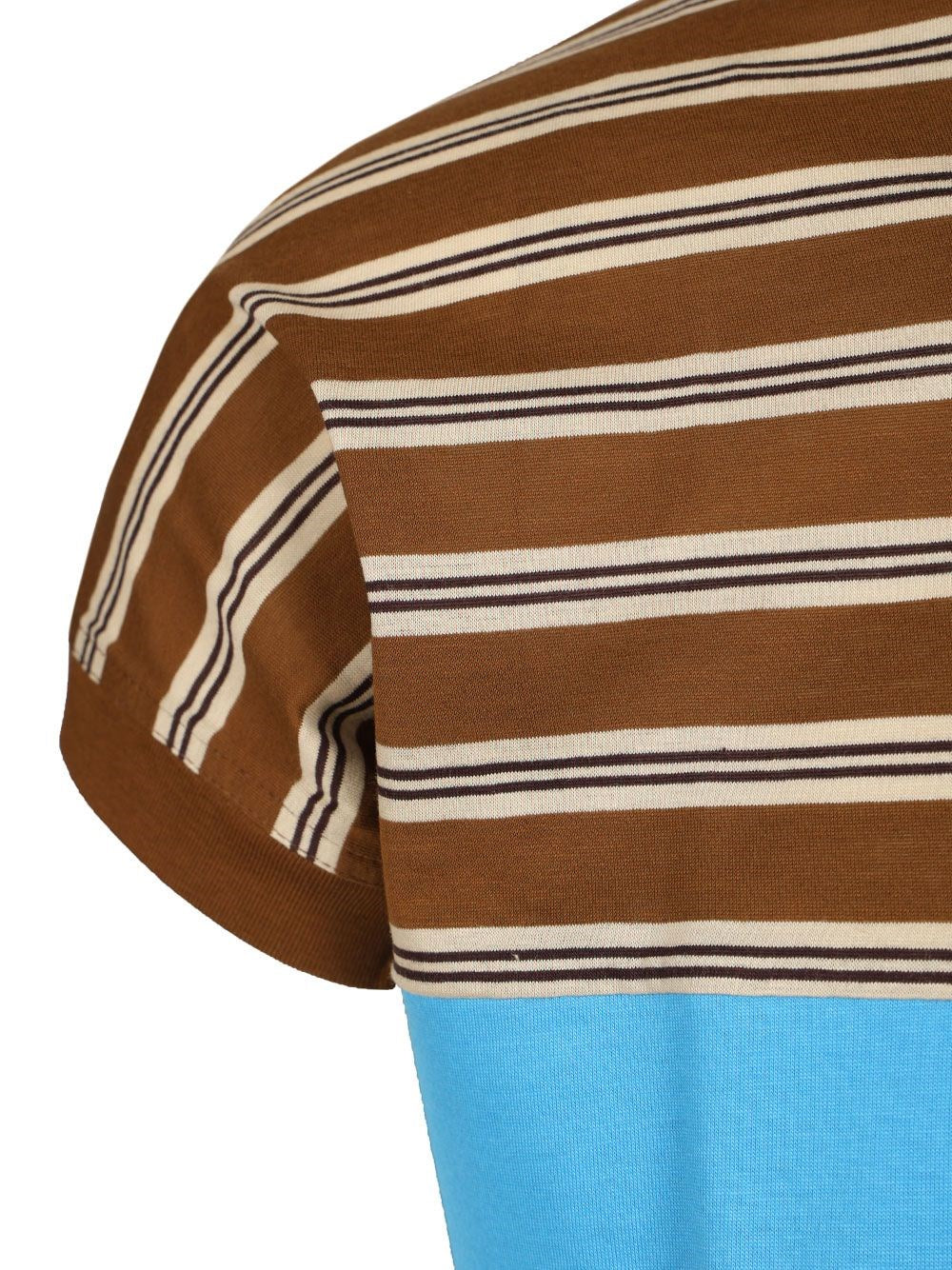 Versace Men Striped Cotton T-Shirt With Inlay