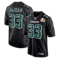 Men's Philadelphia Eagles Cooper DeJean #33 Carbon Black Super Bowl LIX Fashion Game Player Jersey1