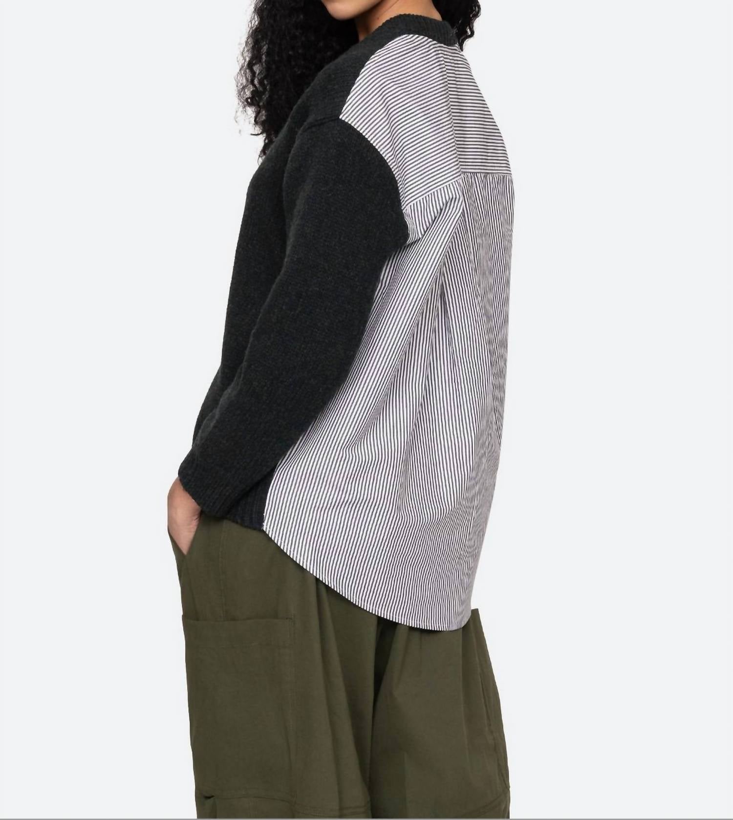 Mallory V-Neck Sweater In Forest