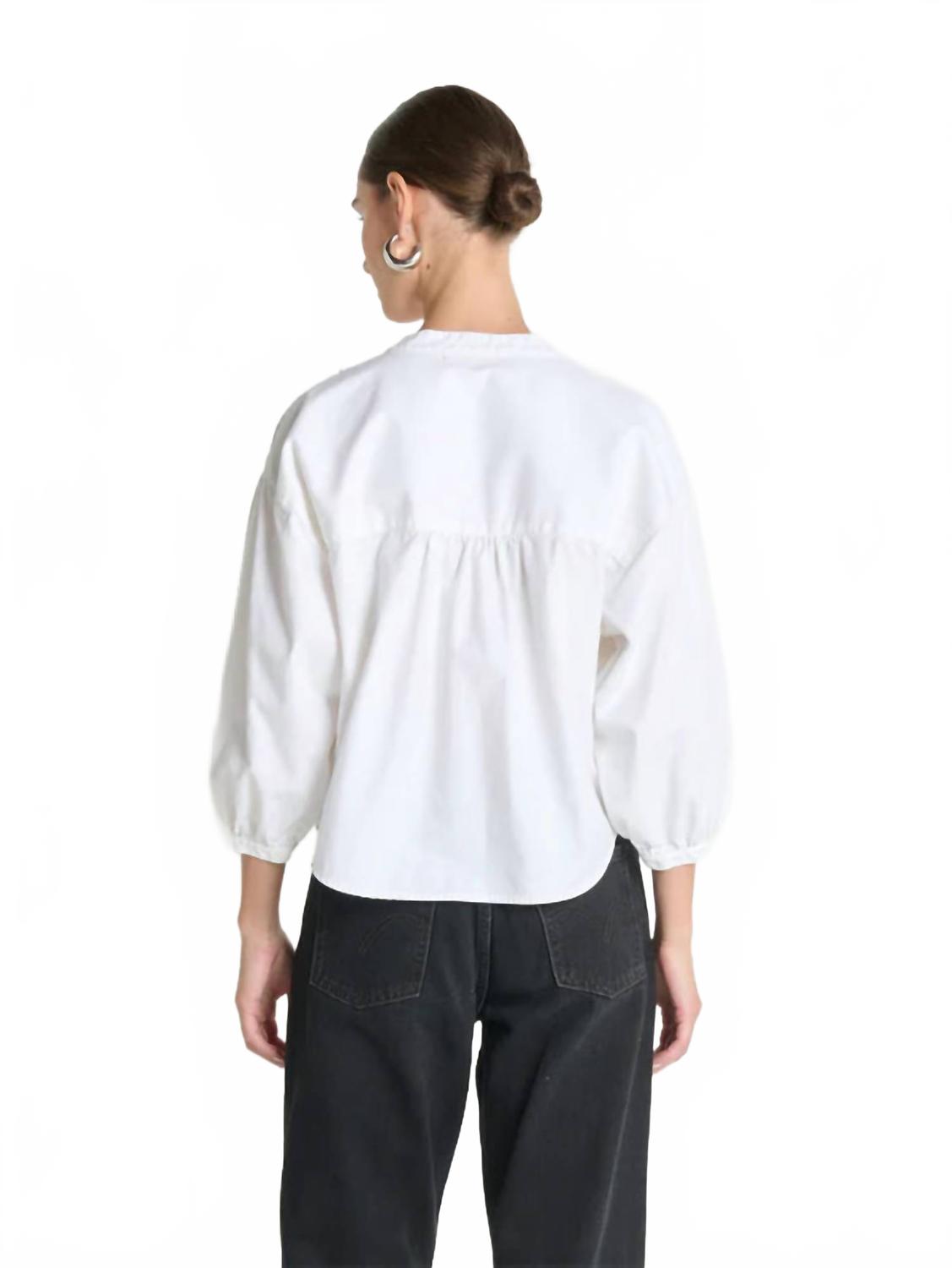 Amelia Ruffle Shirt In Porcelain