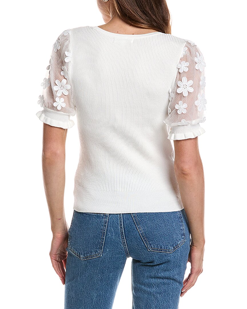 Design History Lace Sleeve Sweater Top