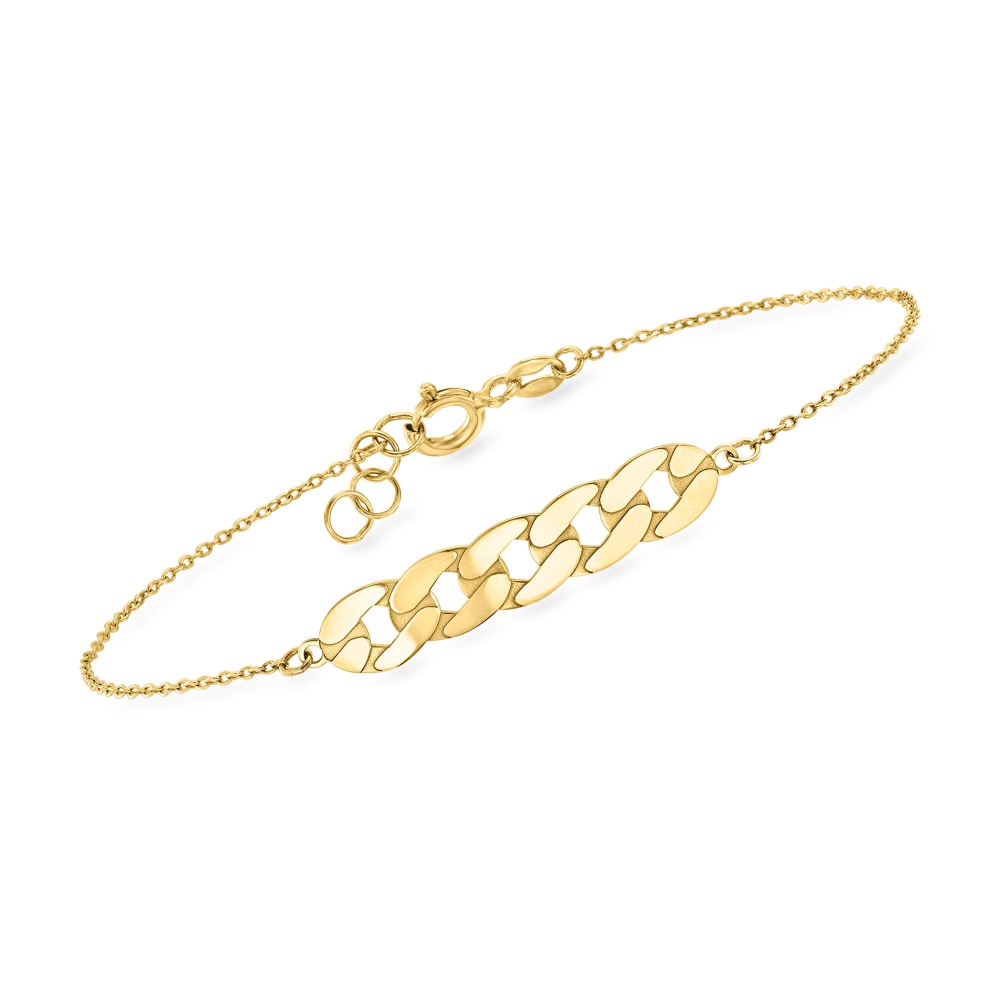 Ross-Simons Italian 10kt Yellow Gold Curb-Link Centerpiece Bracelet