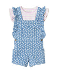 Andy & Evan Striped T-Shirt & Overall Set
