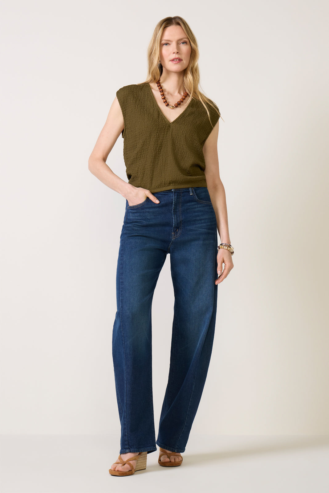 Women's Savanna Pucker Tie Back Top