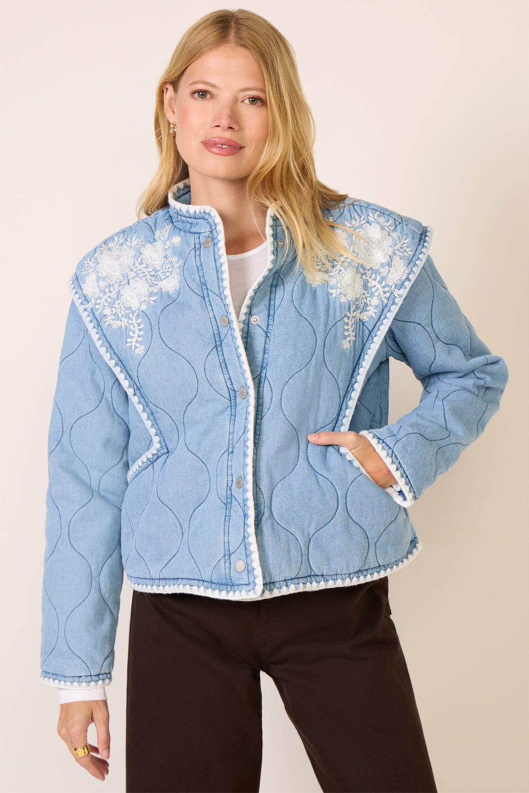 Women's Denim Quilted Denim Jacket