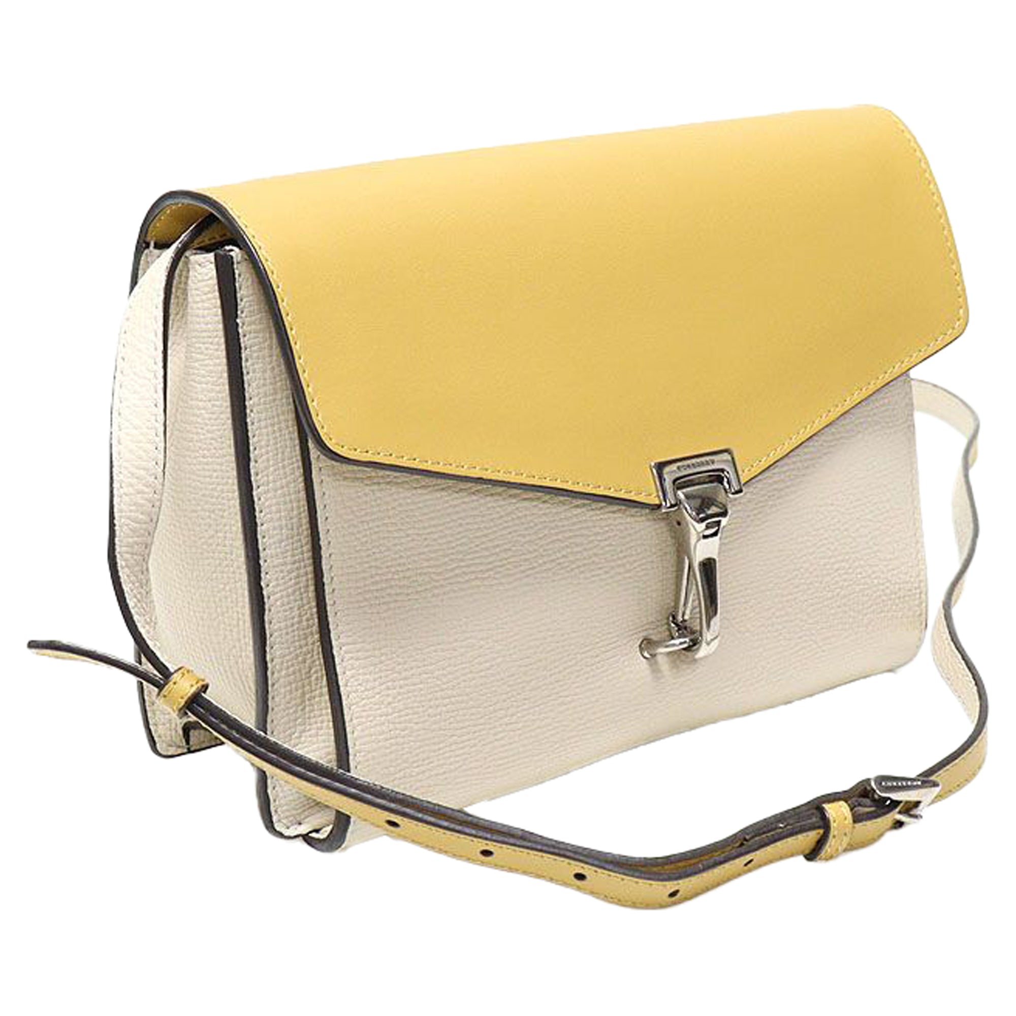 Yellow Limestone Bicolor Grain Leather Macken Small Crossbody Bag