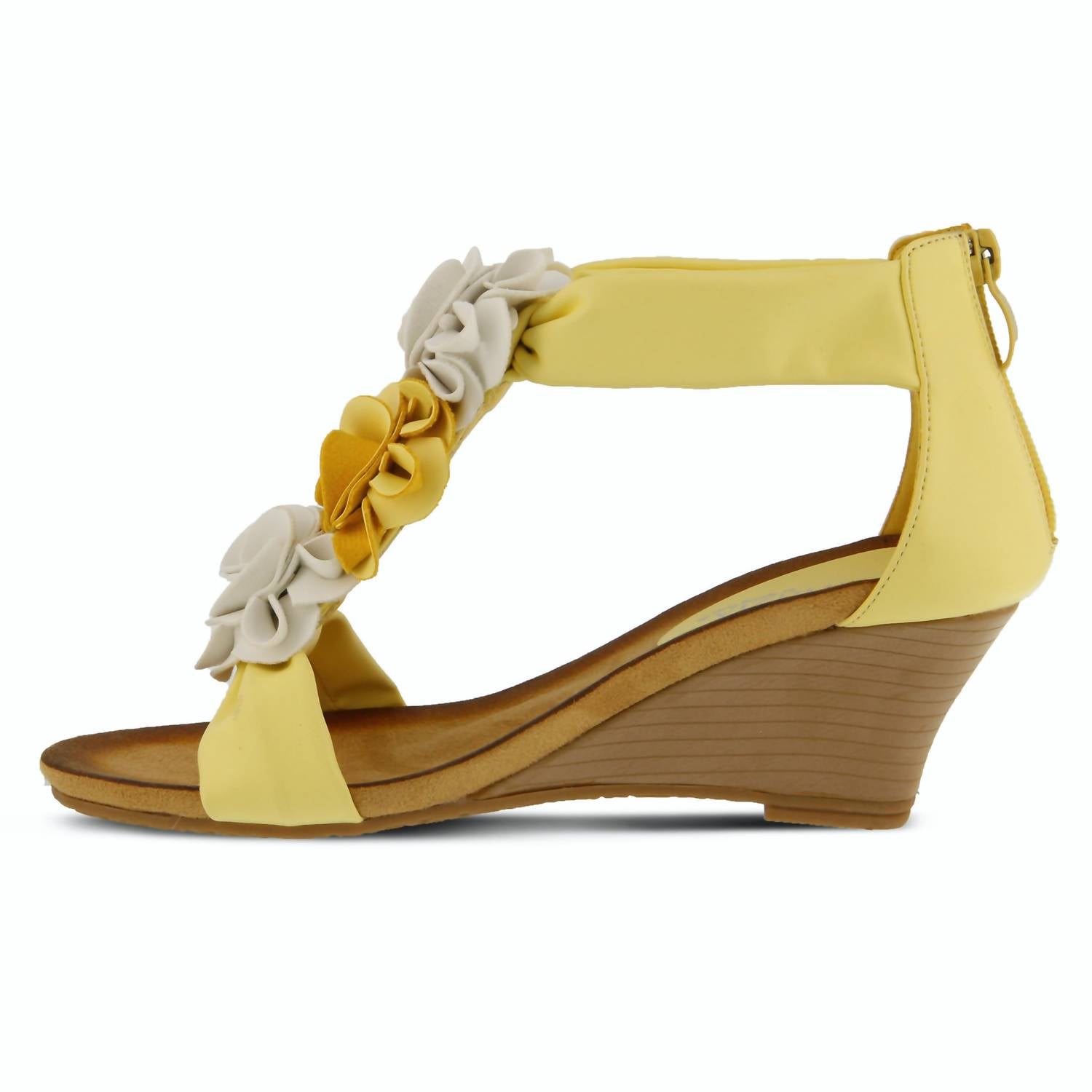Women's Harlequin Wedge Sandal In Light Yellow Multi