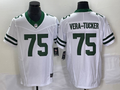 Men's New York Jets Alijah Vera-Tucker #75 White Legacy Player Game Jersey1