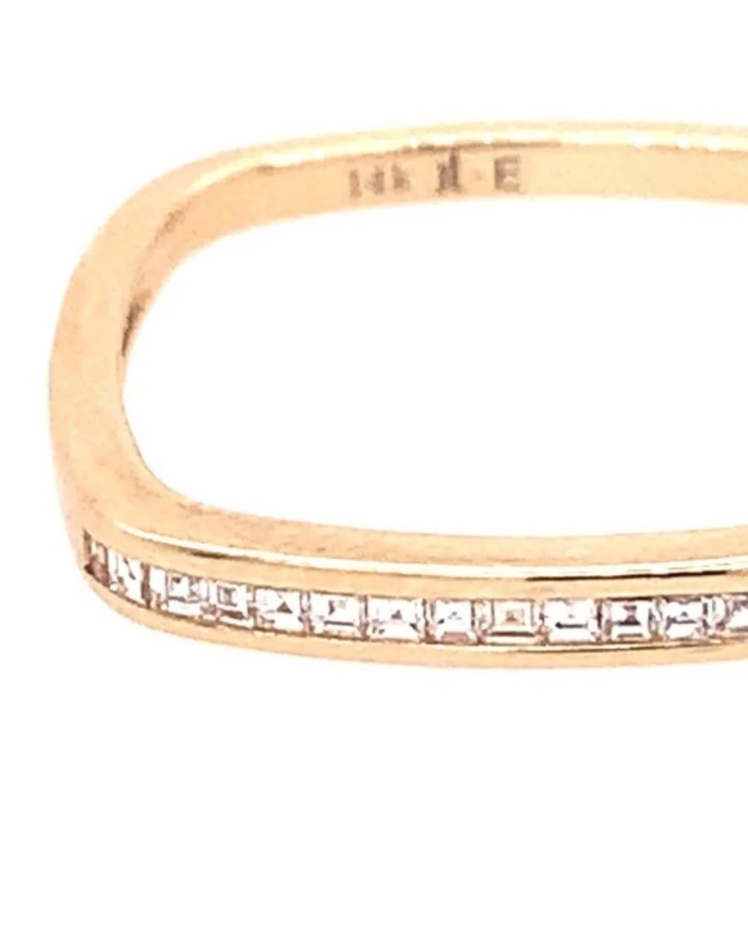 Women's Diamond Square Stacking Ring In Yellow Gold