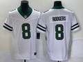 Men's New York Jets Aaron Rodgers #8 White Legacy Vapor F.U.S.E. Limited Jersey1