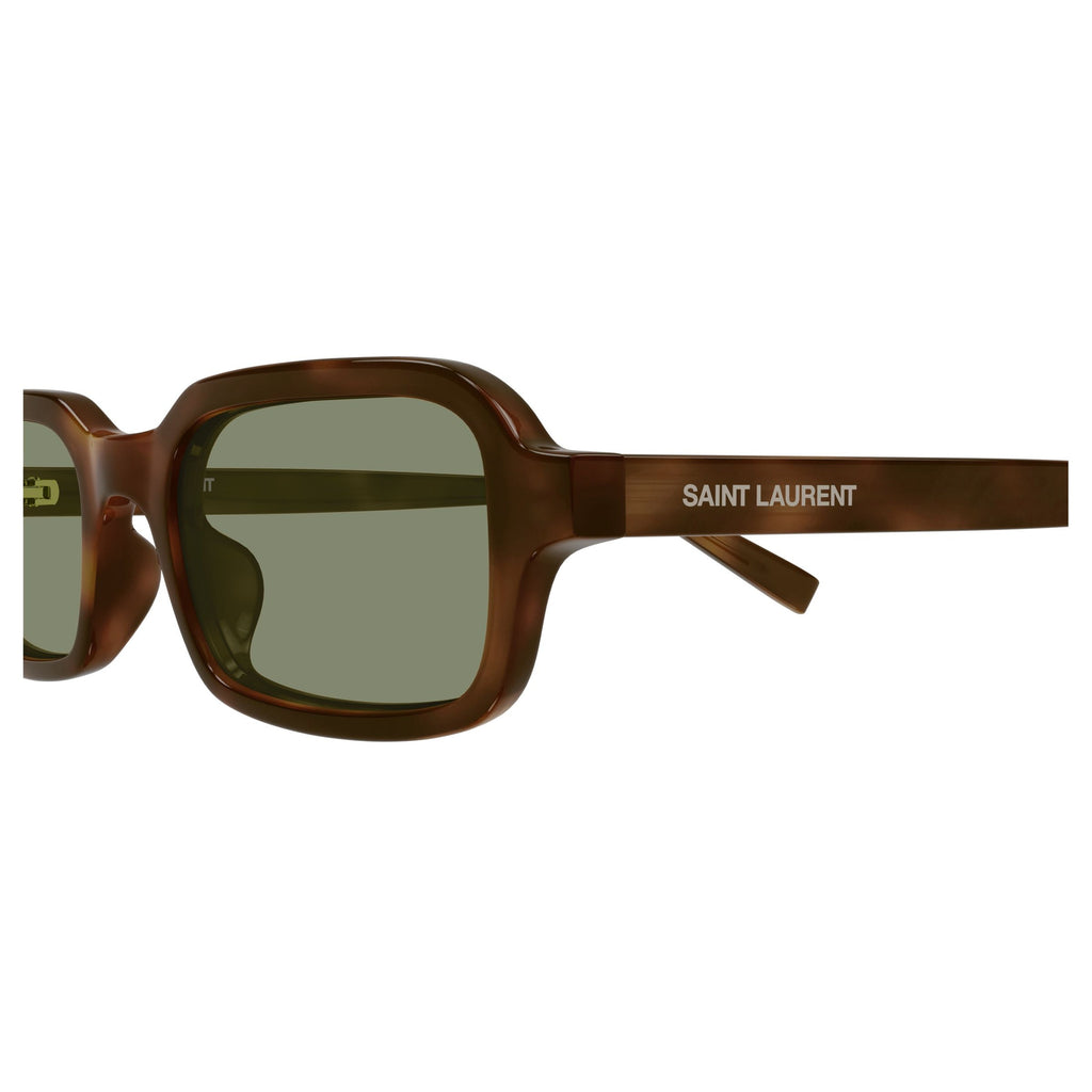 Rectangular Tortoiseshell Sunglasses With Green Tinted Lenses