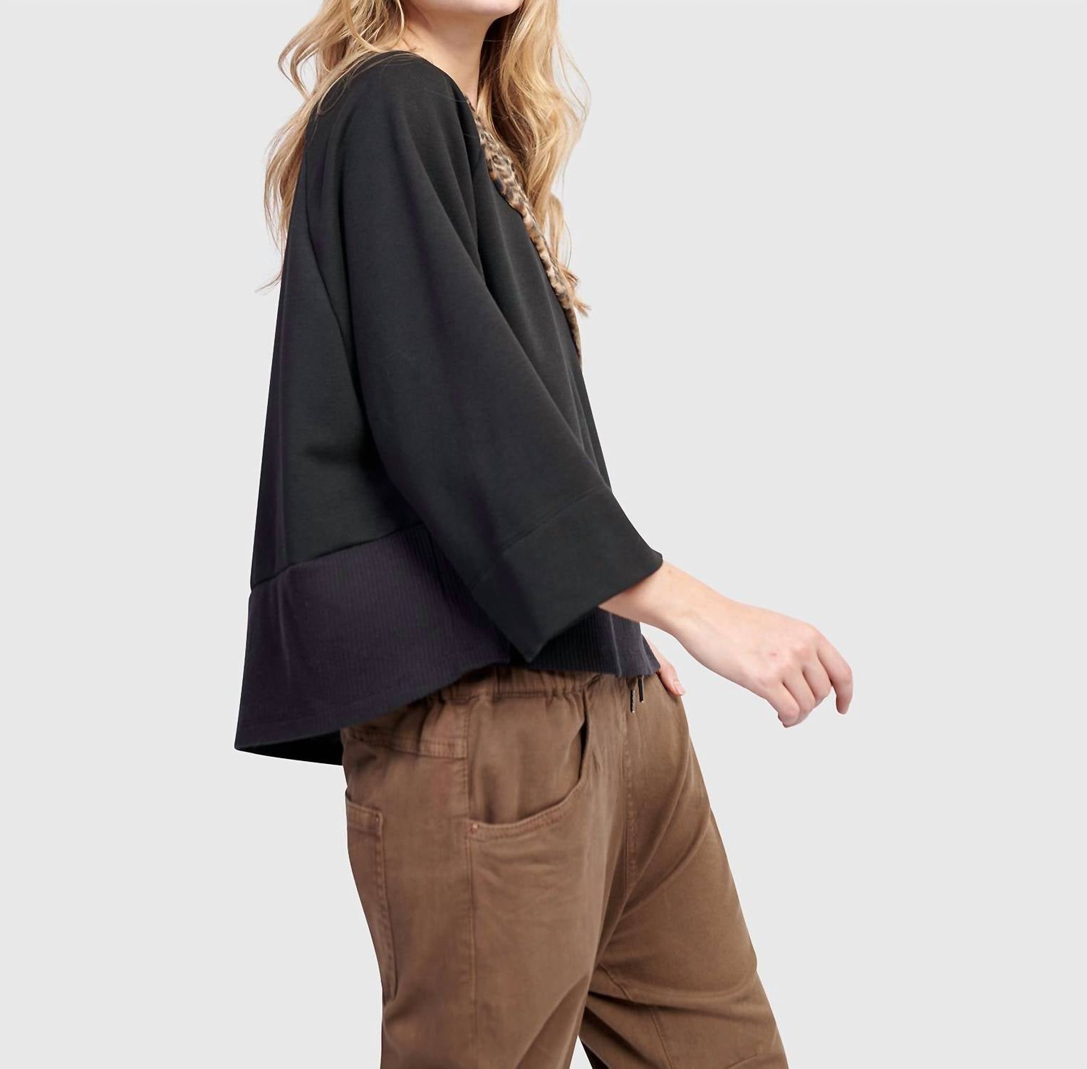 Urban Wildling Crewneck Top In Mix
