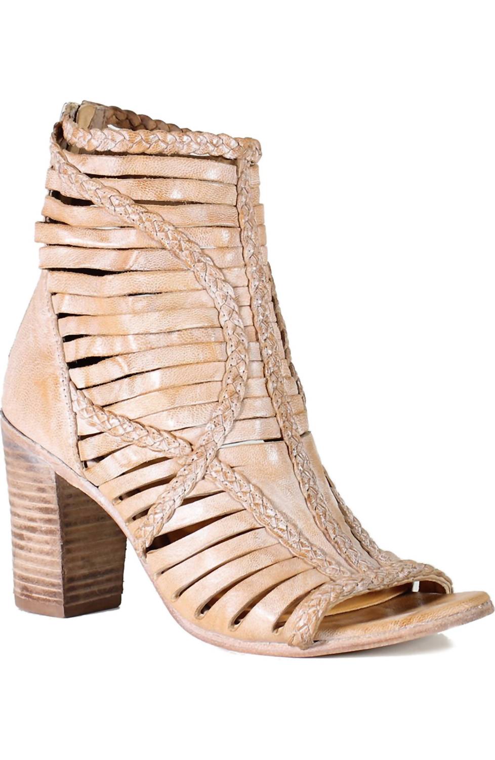 Women's Pebble Roc Open Toe Bootie In Pecan