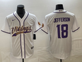 Men's Minnesota Vikings Justin Jefferson #18 White Game Jersey1 Joint Edition