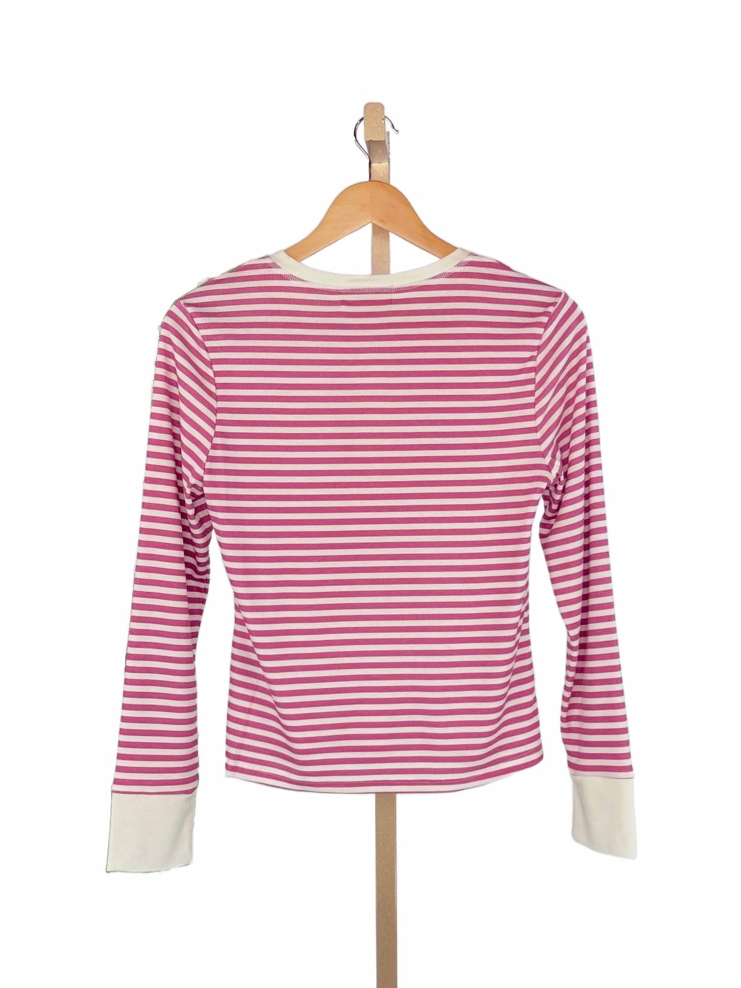 Tulsi Stripe Long Sleeve Top In Berry/vanilla Ice