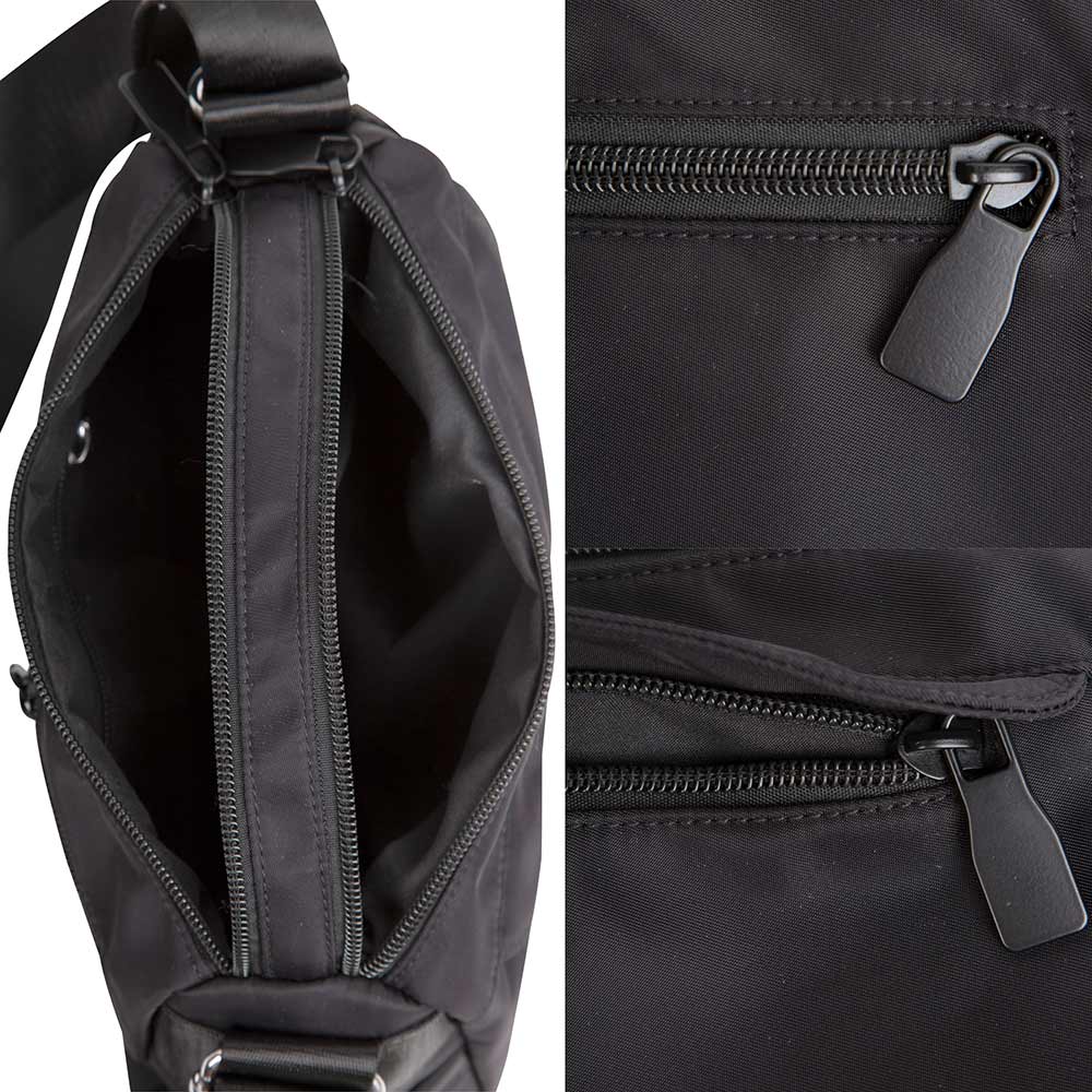 Solid Multi Pocket Crossbody Bag