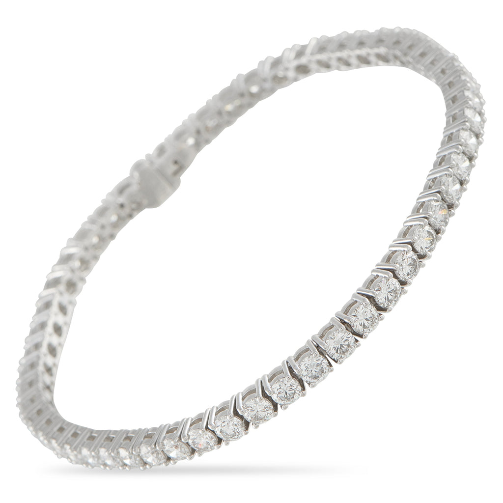 LB Exclusive 18K White Gold 6.91ct Diamond Tennis Bracelet MF06-041526