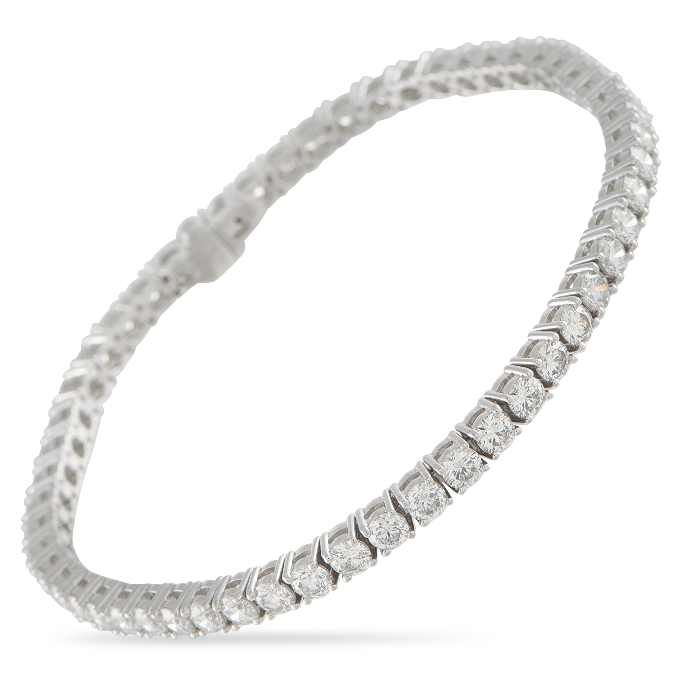 LB Exclusive 18K White Gold 6.91ct Diamond Tennis Bracelet MF06-041526