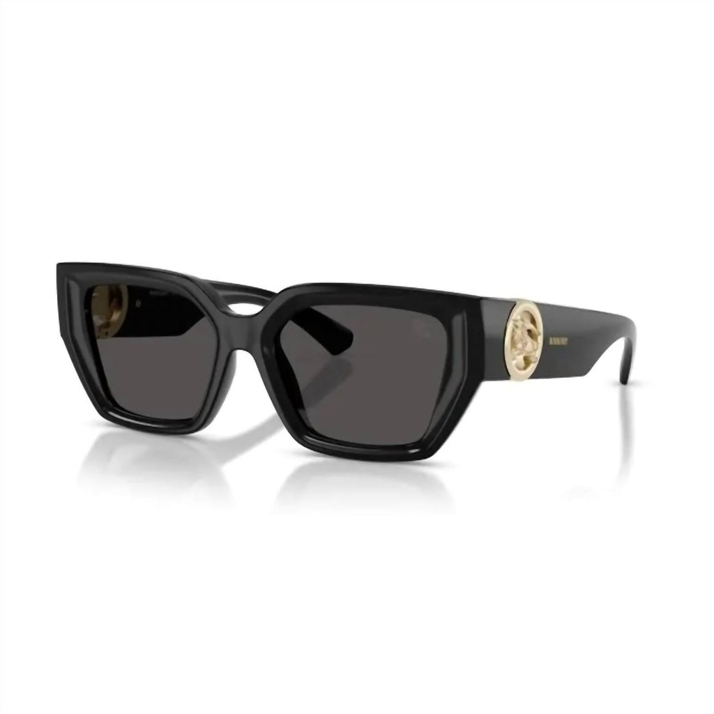 Women's Square Sunglasses In Black With Dark Grey