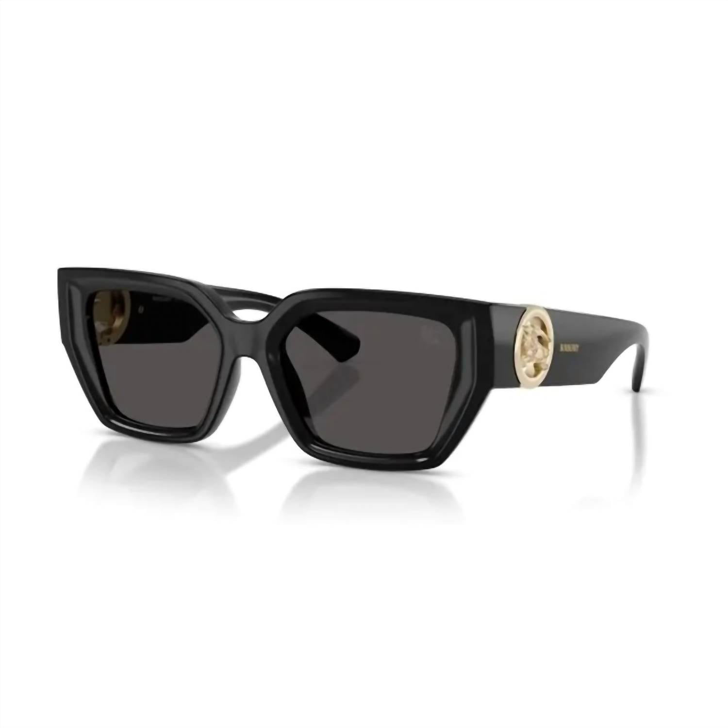 Women's Square Sunglasses In Black With Dark Grey