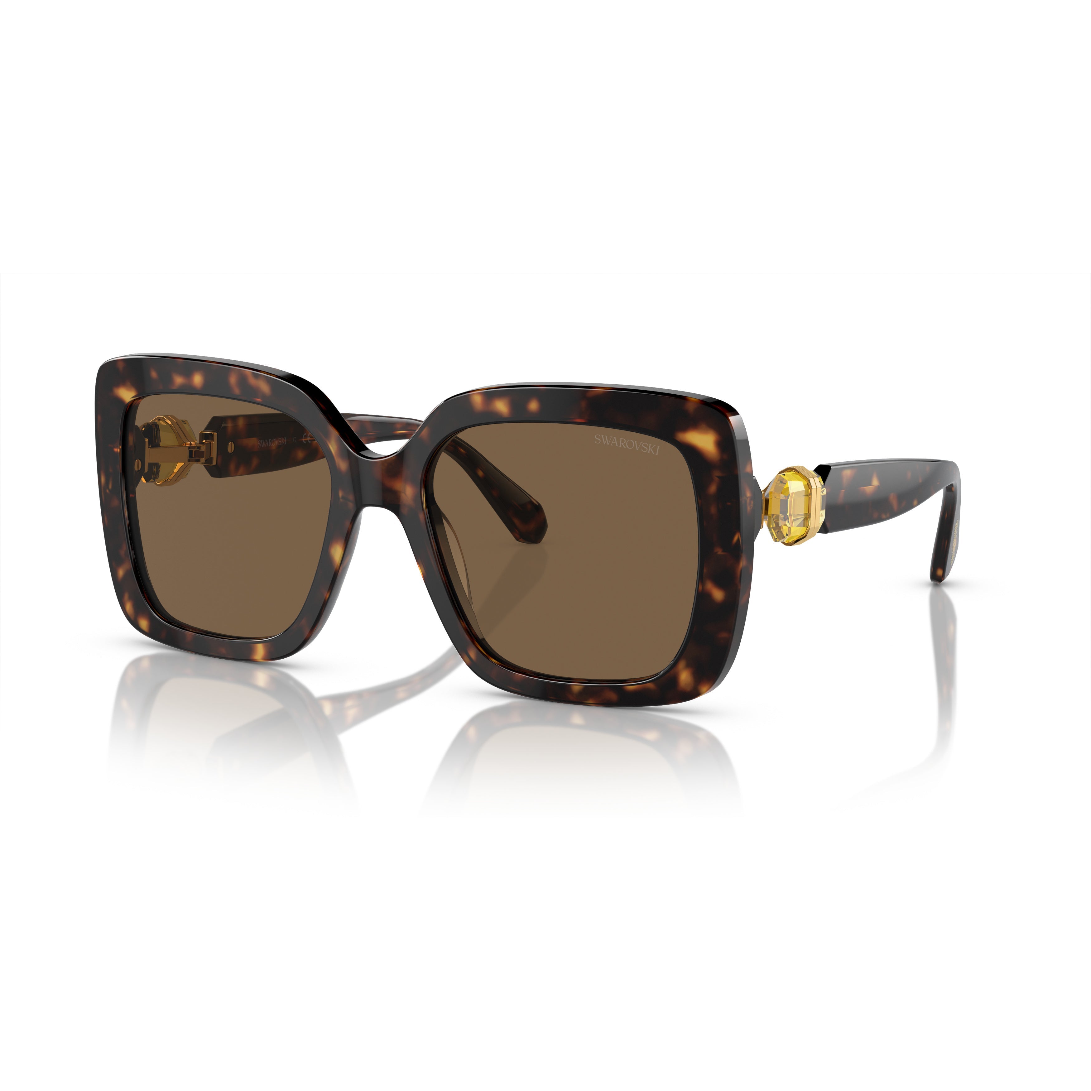 0Sk6001 Oversized Tortoiseshell Acetate Square Sunglasses with Gold Accents