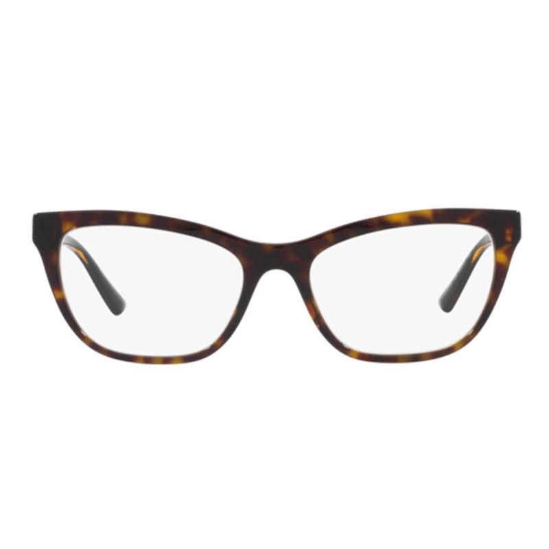 Versace Eyeglasses Rectangle Full Rim, Havana Frame And Clear Demo Lenses Lens Ve3318108