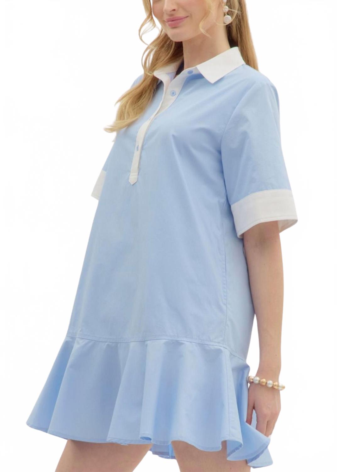 Holland Mini Dress In Blue