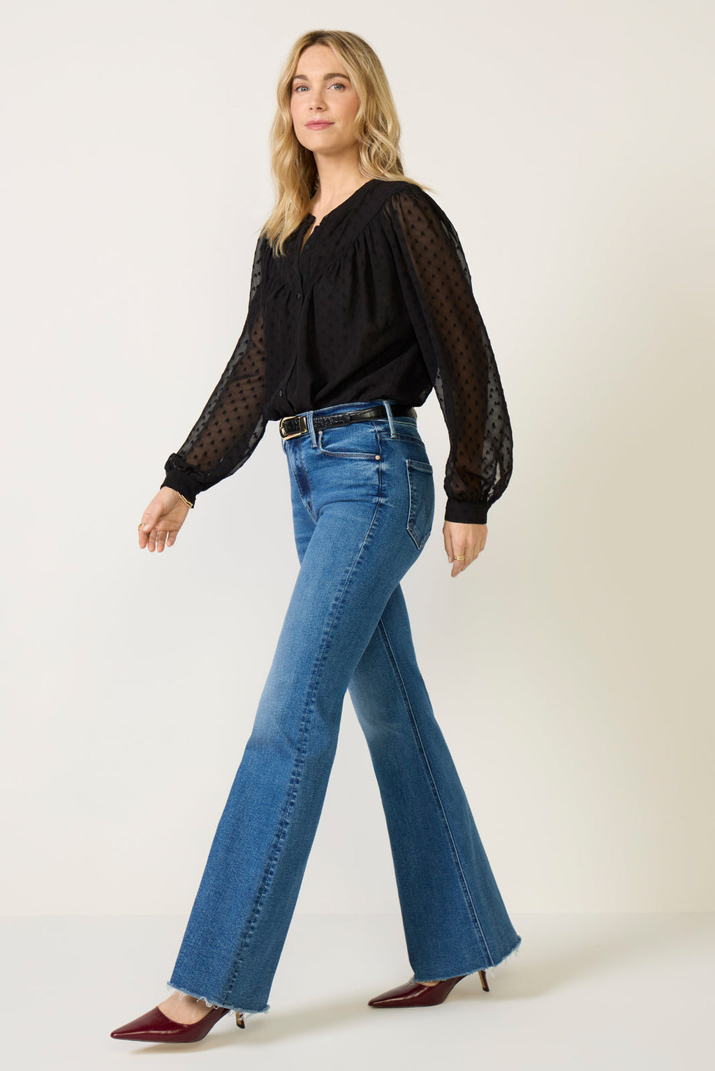 Women's Lainey Heart Clip Dot Blouse