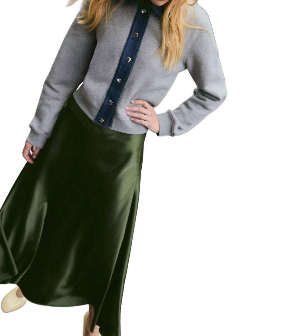 Rita Cozy Terry Knit Jacket In Heather Grey
