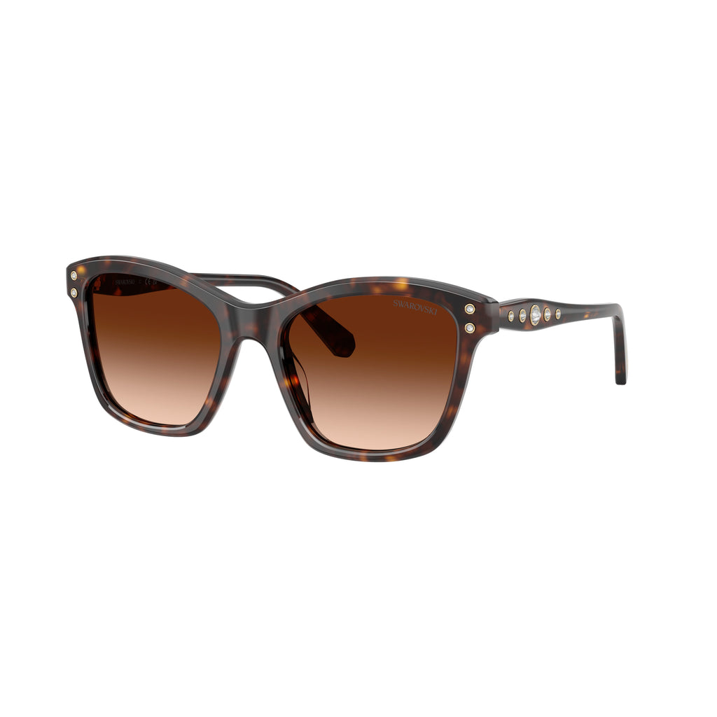 0Sk6063 Square Frame Tortoiseshell Sunglasses with Crystal Embellishments